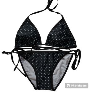 🍒GUC Pretty Black Diamond Print Bikini Swimsuit Set